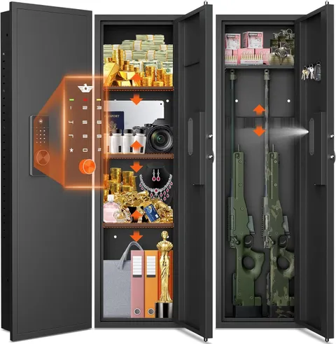 53.15" Wall Safe Between the Studs Digital Hidden Safe with Adjustable Shelf