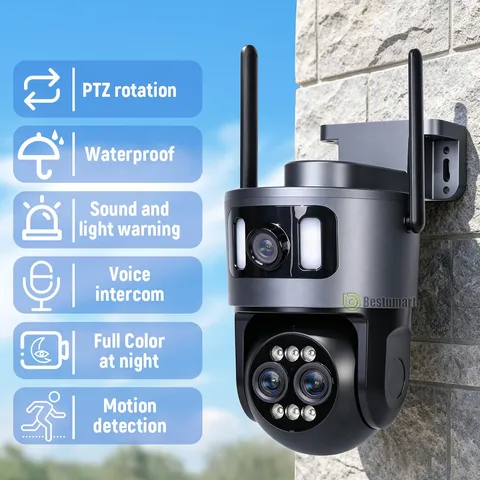 NEW 4K WiFi Security Camera Dual Viedo Outdoor PTZ 360° Auto Motion Tracking Cam