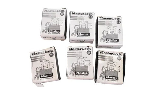 Master Lock Padlocks Lot Of 6 Keyed Alike 1-3/4in Laminated Steel Key 197