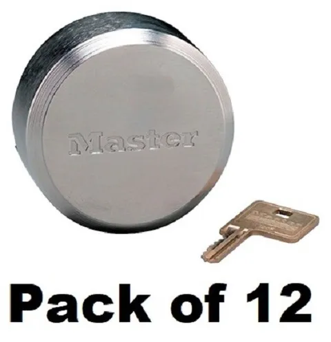 Master Lock 2-7/8" 6271KAW700A-80245 Keyed Alike Puck Shackleless Lock - 12 Pack