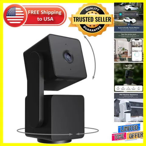 WiFi Indoor/Outdoor Security Camera with 2-Way Audio, Night Color Vision, 1-Pack