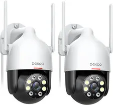 2Packs, 2K Wifi Outdoor Security Cameras Pan-Tilt 360° View, 3MP Surveillance Ca
