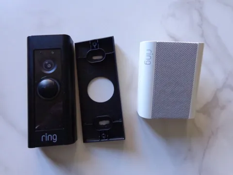 ring wired video doorbell camera - black - chime