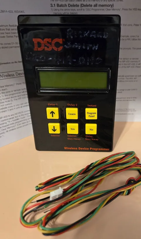 DSC WP-433 Wireless Programmer 433 MHz Sensor Programmer With Instructions