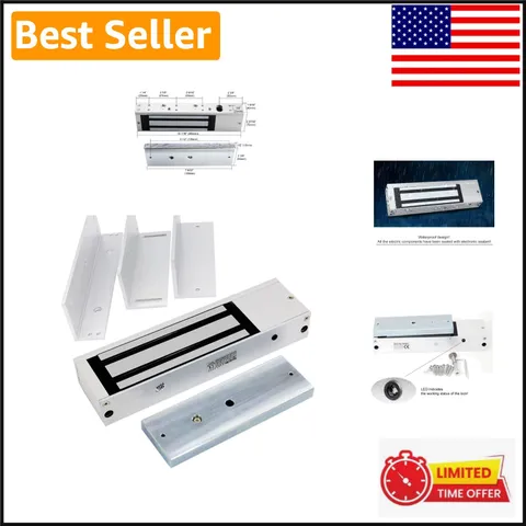 Heavy Duty Access Control Magnetic Door Lock - 12VDC/24VDC Indoor & Outdoor Safe
