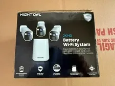 Night Owl 2K HD Battery Wi-Fi System Security Hub and 3 Cameras (White)