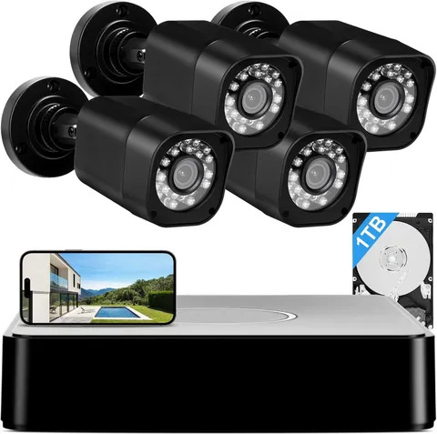 AIWIXEN 8CH Security Camera System 5MP 1TB IP68