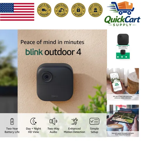 1080p HD Outdoor 4 Wireless Security Camera – Two-Way Talk, Cloud Storage Ready