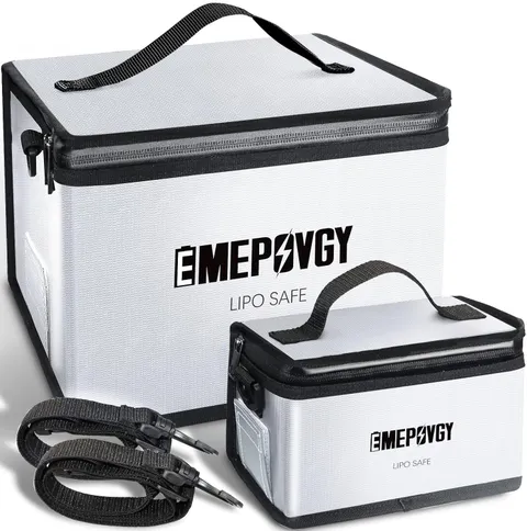 EMEPOVGY Fireproof Battery Safe Bag Explosionproof Battery Storage Guard Pouch