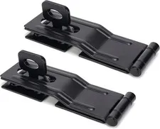 2 Pack 4-1/2 Swivel Staple Safety Hasps Gate Door Latch Locking Clasp Black