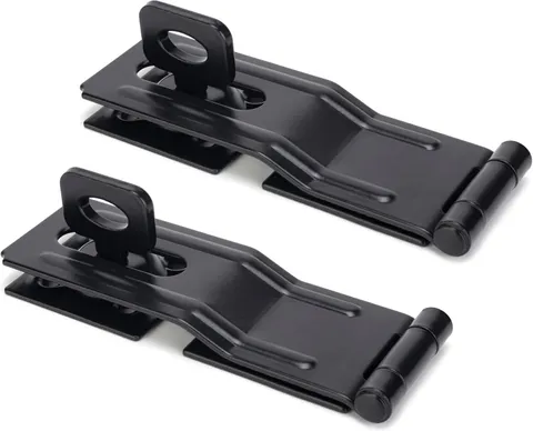 2 Pack 4-1/2 Swivel Staple Safety Hasps Gate Door Latch Locking Clasp Black