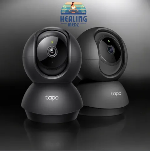BLACK TAPO 2K PAN/TILT SECURITY CAMERA FOR BABY MONITOR DOG CAMERA W/MOTION 