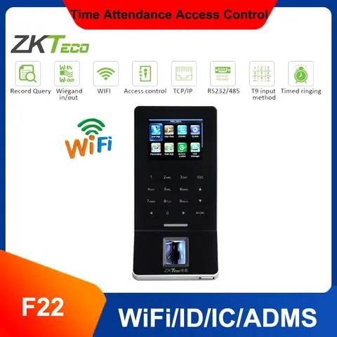 ZKteco F22 Wifi TCP/IP Fingerprint System Access Control Time Attendance System