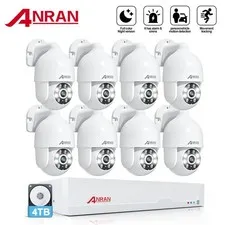 ANRAN 4K PoE 8CH NVR Pan-Tilt CCTV Security Camera System Color Night Vision 4TB