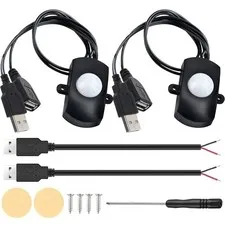 2 PCS USB 5V DC1224V 2A Mini PIR Motion Sensor Infrared LED Switch