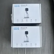 Lot Of 2 Blink Mini Pan-Tilt Indoor Smart Security Camera 1 Missing Plug WORKING