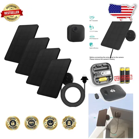 Blink Outdoor 4 Solar Panel 4W 4-Pack - Efficient Monocrystalline USB-C Charger