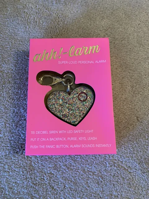 Ahh!-larm Super Loud Personal Alarm Panic Button New Glitter Confetti Color. New
