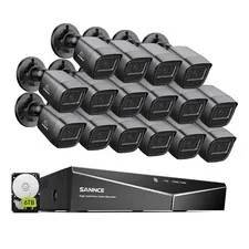 SANNCE 16CH DVR 1080P Video Outdoor CCTV Security Camera System Human Detection