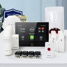 HOMSECUR Wireless WIFI 4G GSM LCD Burglar Intruder 7" Alarm System+Panic Button