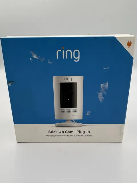 Ring Stick Up Cam Plug-In Indoor/Outdoor 1080p Wired Security Camera White New