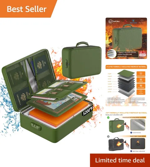 5200°F Fireproof Organizer with 36 Compartments and Locking Mechanism
