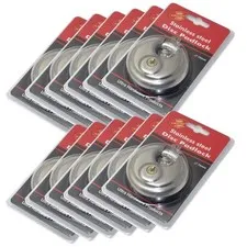 12 Pack Round Padlock With Shielded Shackle, 2-3/4-Inch, Stainless Ste