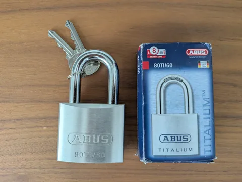 ABUS Mechanical 80TI/60mm TITALIUM™ Padlock Keyed Alike KA8011 ABUKA26945 NIB