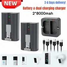 2*8000mah Rechargeable Battery+Dual Charger Station For Ring Doorbell 2/3+/4