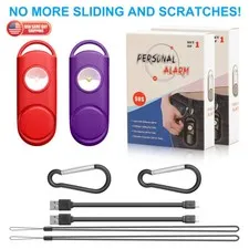 2x Safe Sound Personal Alarm Caribiner LED Light 130DB Emergency Women Defense