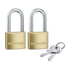 Master Lock 40mm Long Shackle Padlock - 2 Pack