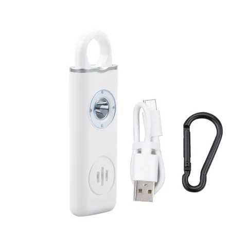 ABS Personal Self Defense Alarm 130dB Anti-wolf Alert With LED Light Keychain