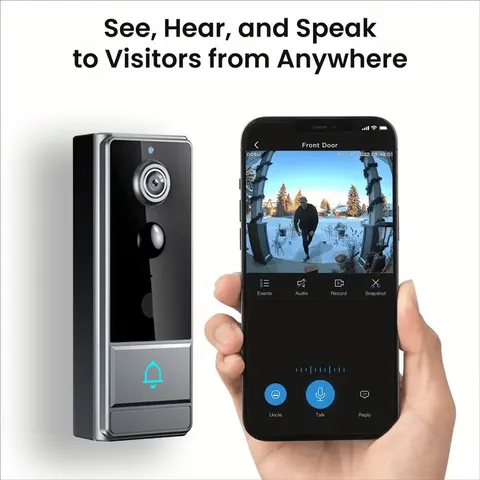 Wireless Video Doorbell Camera Smart Human & Package Detection Full Head-To-Toe