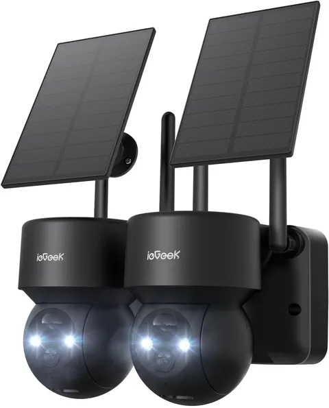 2PCS ieGeek Outdoor Wireless Solar Security Camera Home Battery PTZ CCTV System