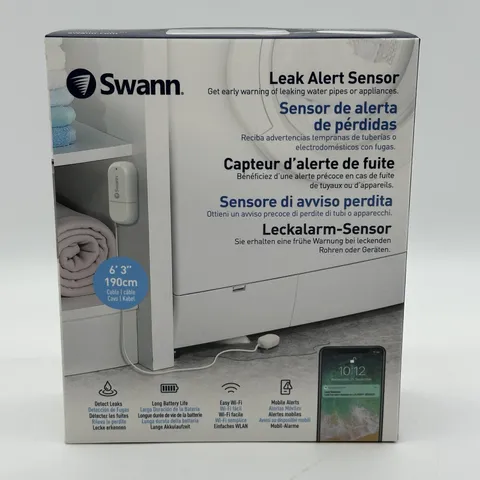 NIB Swann Indoor Smart Water Leak Detector SWIFI-LEAK-GL WiFi Leak Alert Sensor
