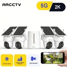 ARCCTV 2K Solar Wireless Security Camera System 4 Camers+Home Station