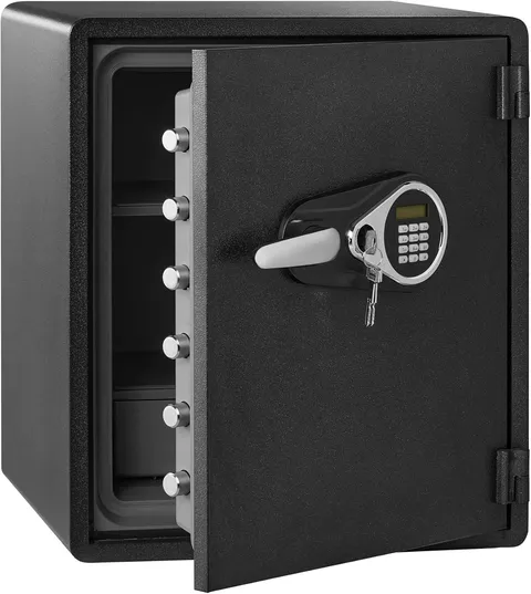 Fireproof Waterproof Safe Box with Digital Lock, 2.13 Cu Ft, Black