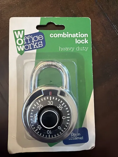 OFFICE WORKS HEAVY DUTY COMBINATION LOCK NEW