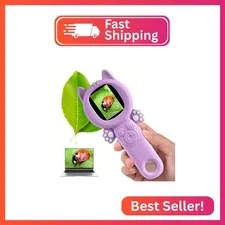 Kids Microscope – 500X Digital Pocket Handheld Microscope with Dual Cameras, Aut