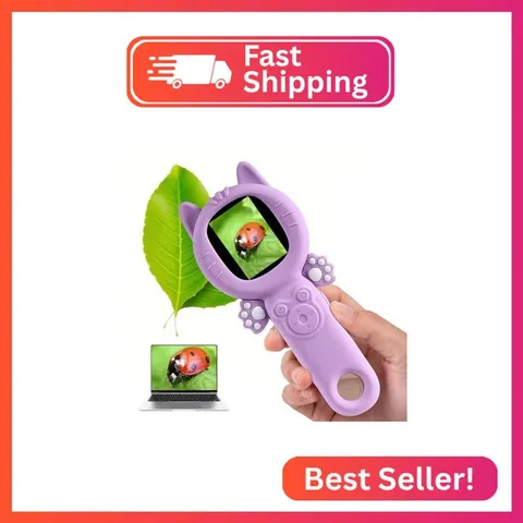 Kids Microscope – 500X Digital Pocket Handheld Microscope with Dual Cameras, Aut