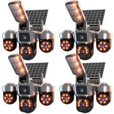 4PCS Camara De Seguridad Solar Inalambricas Para Exterior Con Vision Nocturna 4K