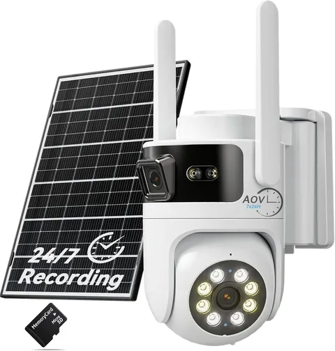 Camara De Seguridad Solar HD Wifi Inalambrica Con Vision Nocturna Para Exterior