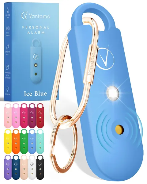 Personal Alarm for Self Defense with Low Battery Notice, Strobe Light & Extra...