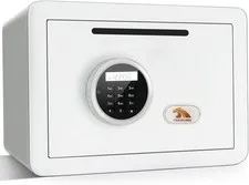 Business Cash Drop Safe 20lb Digital Keypad Alarm White