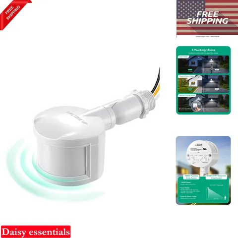 180-Degree Motion Sensor for Floodlights 120V Adjustable Range Security Light...