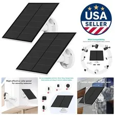 5W Solar Panel for Security Cameras - USB-C & Micro USB, 2 Pack,  Waterproof