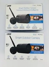 2 Feit Electric CAM/WM/WiFi 1080p Outdoor Wall Mount Smart WiFi Cameras Black