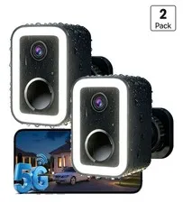 2 Pack Security Cameras Wireless Outdoor, AI Color Night Vision Even in the Dark