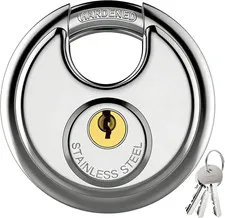 Puroma 1P Keyed Padlock 3 Keys Steel Outdoor Gate Storage Locker Lock 3/8" | for