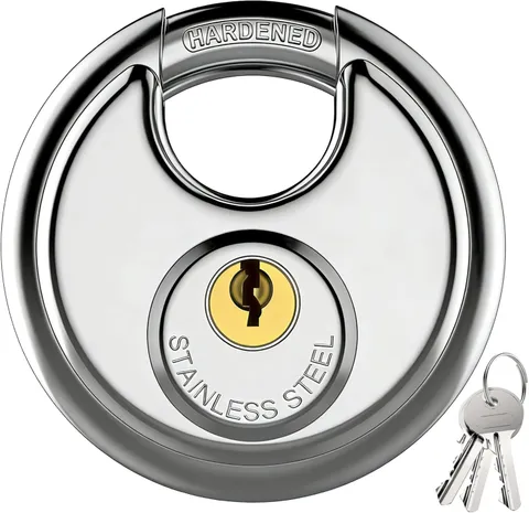 Puroma 1P Keyed Padlock 3 Keys Steel Outdoor Gate Storage Locker Lock 3/8" | for